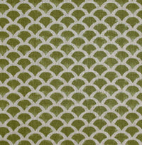 Erle Khaki - Natural curtain fabric, Green contemporary print