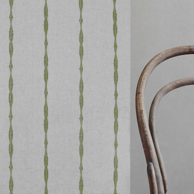 Irina Khaki - Curtain fabric with Green abstract print
