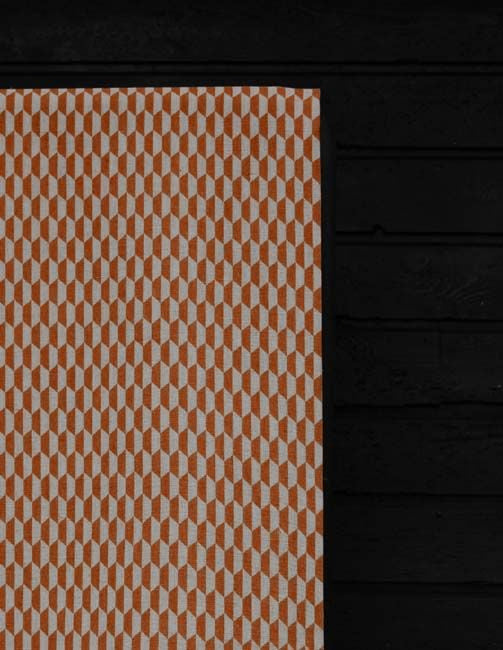 Lana Terracotta - Fabric for curtains, Orange Print