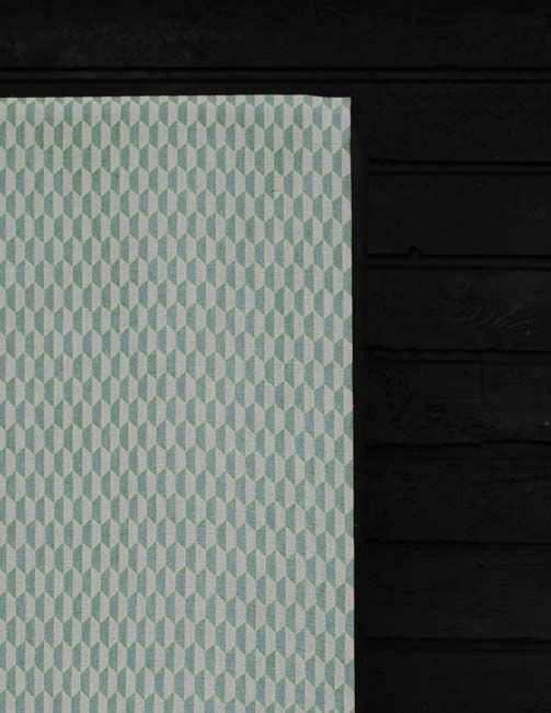 Lana Jade Mist - Fabric for curtains, Green-Blue Print