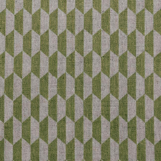 Lana Khaki - Fabric for curtains, Green Print