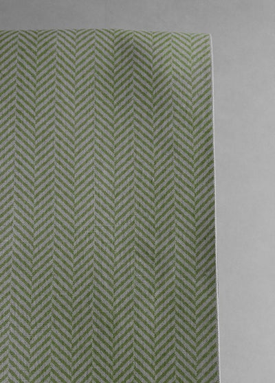 Hugo Leaf- Curtain fabric, abstract green herringbone pattern