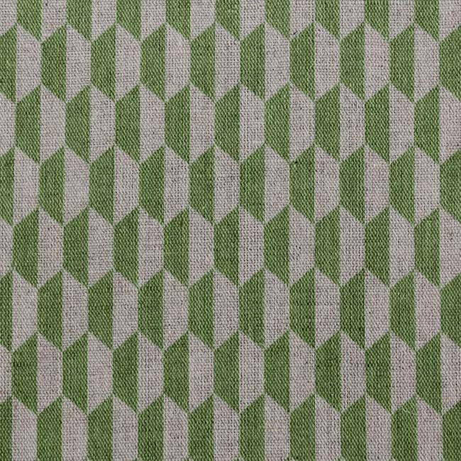 Lana Leaf- Fabric for curtains, Green Print