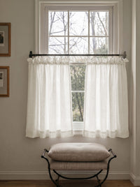 Gabriella White - White Linen Cafe Curtains