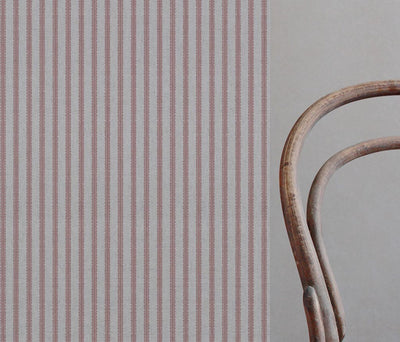 Pink Patterned Linen Curtain Fabric - Fionna Dusty Pink - Natural base fabric.