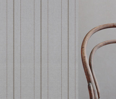 Brown Patterned Linen Curtain Fabric - Inari Sand  - Natural base fabric.