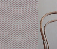 Pink Patterned Linen Curtain Fabric - Azig Dusty Pink - Natural base fabric.
