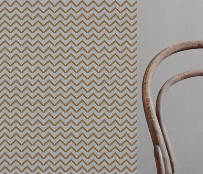 Orange / Yellow Patterned Linen Curtain Fabric - Azig Gold Ochre - Natural base fabric.