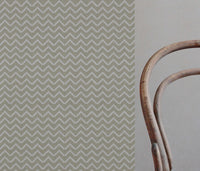 Neutral / Brown Patterned Linen Curtain Fabric - Azig Taupe Mist - Natural base fabric.