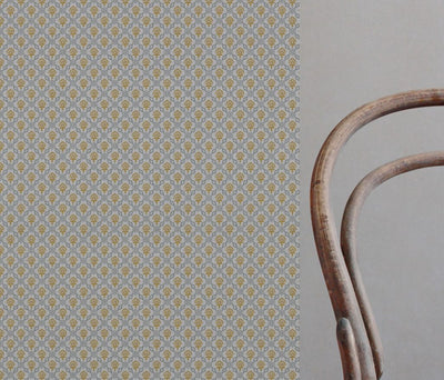 Yellow Floral Linen Curtain Fabric - Hilla Mustard Greige - Natural base fabric.