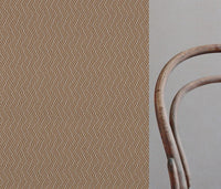 Orange Patterned Linen Curtain Fabric - Vera Tangerine - Natural base fabric.
