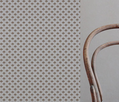 Brown Botanical Linen Curtain Fabric - Olgie Sand - Natural base fabric.