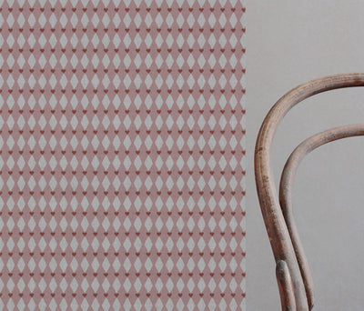Pink Abstract Linen Curtain Fabric - Ronelle Dusty Pink - Natural base fabric.