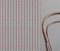 Pink Abstract Linen Curtain Fabric - Telita Dusty Pink - Natural base fabric.