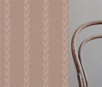 Shena New Blush INV - White fabric with botanical Pink inverted  print