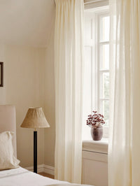Made to Measure Voile Linen Curtains. Semi Sheer Linen Material Curtains in White 