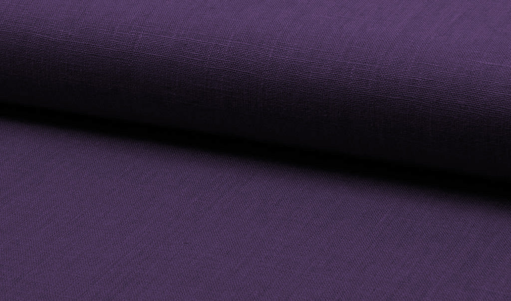 Linnea Plum - purple Linen fabric - close-up