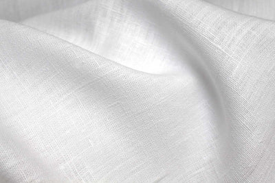 White soft 100% Linen fabric - Linnea White close-up