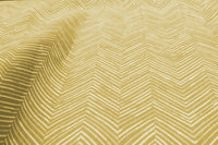 Lulu Dijon - White fabric with Dijon Mustard Print. Abstract Print, Linen Mix