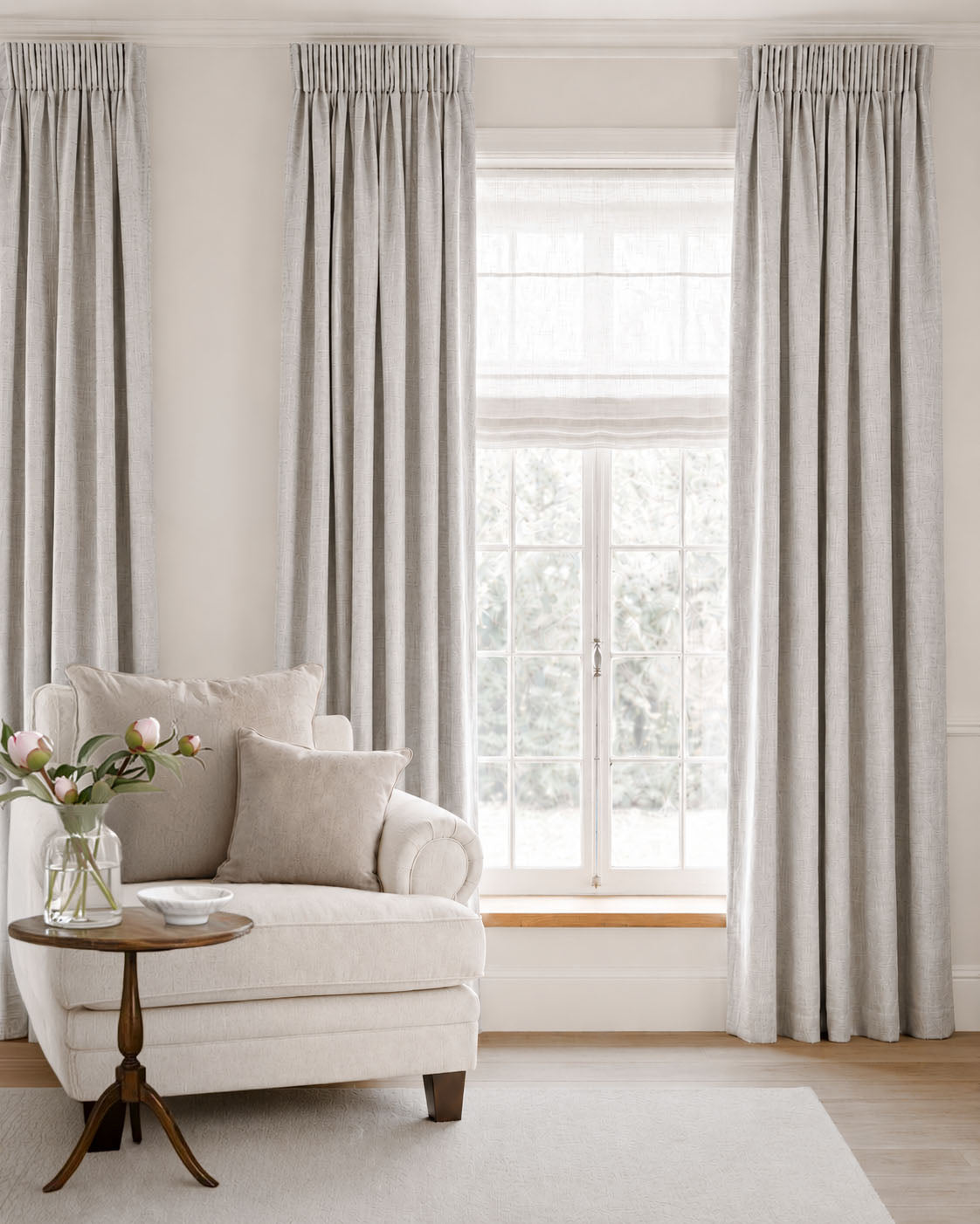 Gina Dove Grey - Grey Linen fabric Curtains 