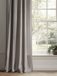 Grey / Black Striped Linen Curtains - Elise Noir - Natural base fabric.