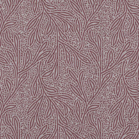 Red Patterned Linen Curtain Fabric - Alma Wine - Natural base fabric