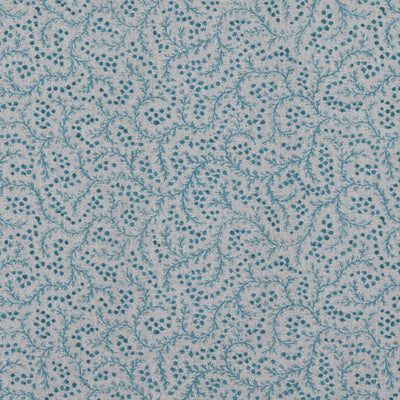 Blue Abstract Linen Curtain Fabric - Freeda Blue Stone - Natural base fabric.