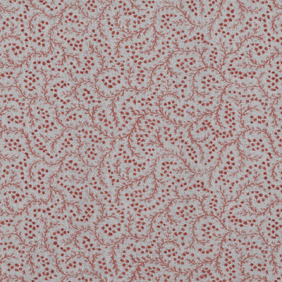 Red Abstract Linen Curtain Fabric - Freeda Crimson Red - Natural base fabric.