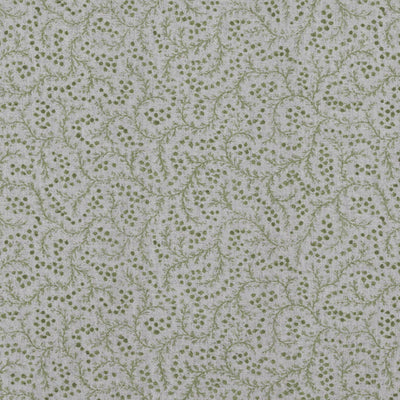 Green Abstract Linen Curtain Fabric - Freeda Khaki - Natural base fabric.
