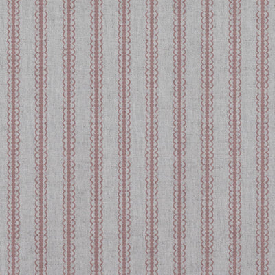 Pink Striped Linen Curtain Fabric - Kamillah Dusty Pink - Natural base fabric.