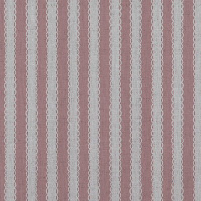 Pink Striped Linen Curtain Fabric - Lisabella Dusty Pink - Natural base fabric.