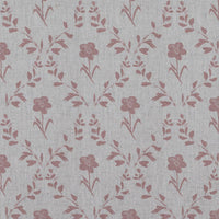 Pink Botanical Linen Curtain Fabric - Lulani Dusty Pink - Natural base fabric.