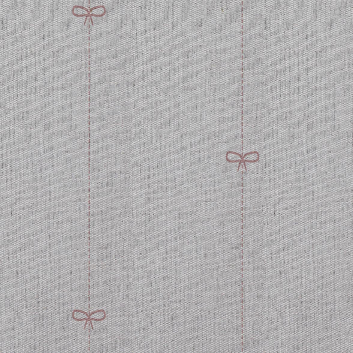 Pink Striped Linen Curtain Fabric - Mimmi Dusty Pink - Natural base fabric.