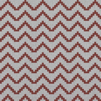 Red Patterned Linen Curtain Fabric - Azig Crimson Red - Natural base fabric.
