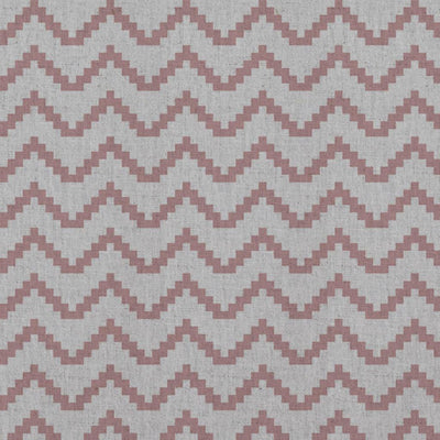Pink Patterned Linen Curtain Fabric - Azig Dusty Pink - Natural base fabric.