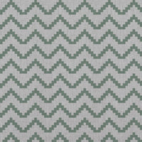 Green Patterned Linen Curtain Fabric - Azig Jade Mist - Natural base fabric.
