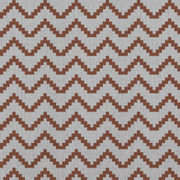 Red / Orange Patterned Linen Curtain Fabric - Azig Terracotta - Natural base fabric.