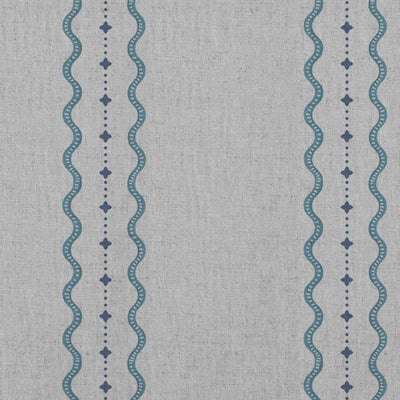 Daphne Marine Blue - Curtain fabric with Blue abstract print