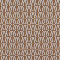Orange Patterned Linen Curtain Fabric - Elva Tangerine - Natural base fabric.