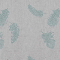Feathers Duckegg - Duckegg coloured feathers print on Linen Cotton fabric