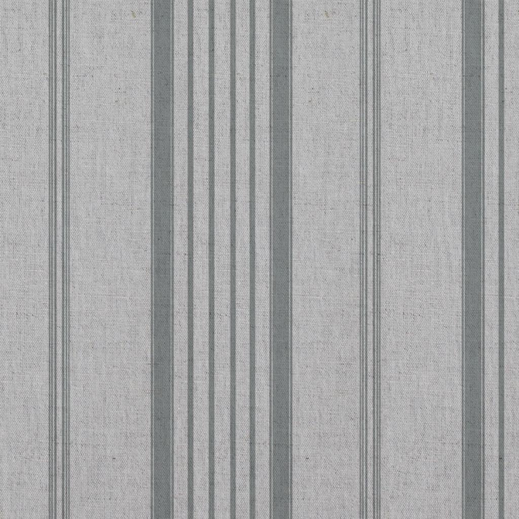 Grey Striped Linen Curtain Fabric - Freja Greige - Natural base fabric.