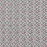 Pink Floral Linen Curtain Fabric - Hilla Pink Greige - Natural base fabric.