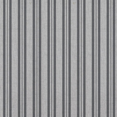 Grey Striped Linen Curtain Fabric - Olga Ash - Natural base fabric.