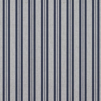 Blue Striped Linen Curtain Fabric - Olga Deep Blue - Natural base fabric.