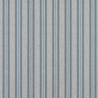 Blue Striped Linen Curtain Fabric - Olga Sky - Natural base fabric.