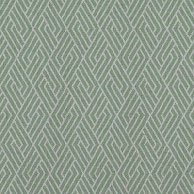 Green Patterned Linen Curtain Fabric - Vera Verde - Natural base fabric.