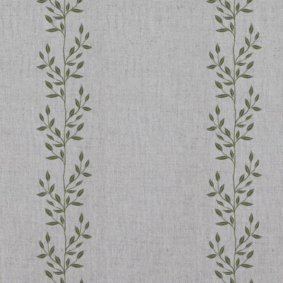 Shena Khaki - Natural fabric with botanical Green print
