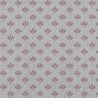 Pink Botanical Linen Curtain Fabric - Olgie Dusty Pink - Natural base fabric.