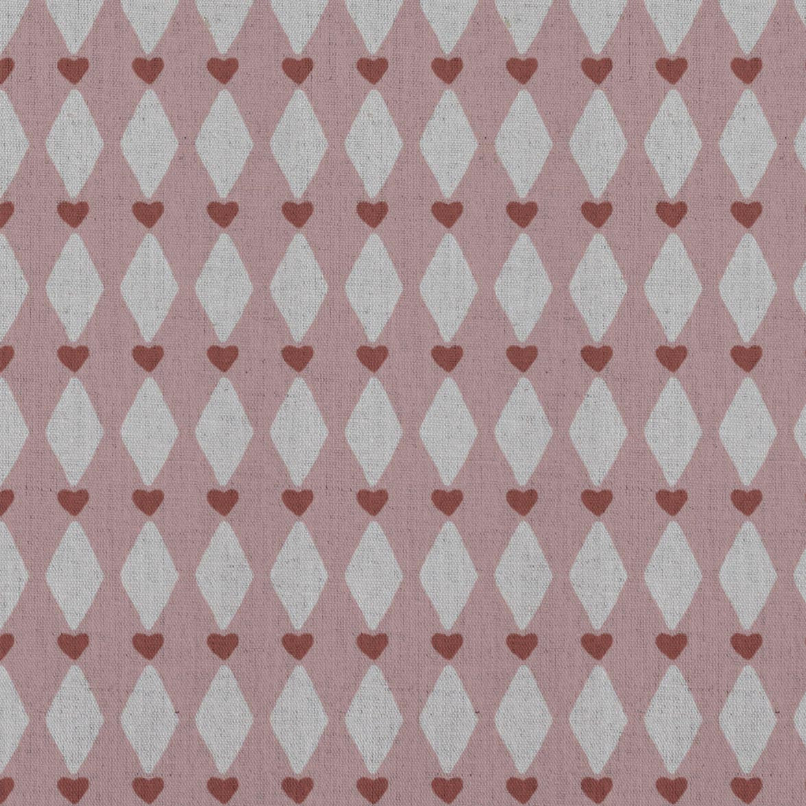 Pink Abstract Linen Curtain Fabric - Ronelle Dusty Pink - Natural base fabric.