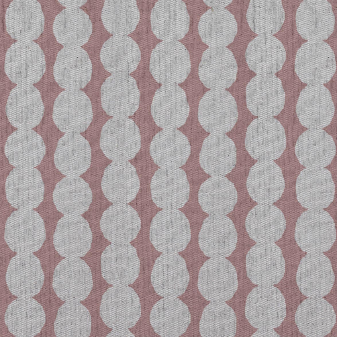 Pink Abstract Linen Curtain Fabric - Telita Dusty Pink - Natural base fabric.